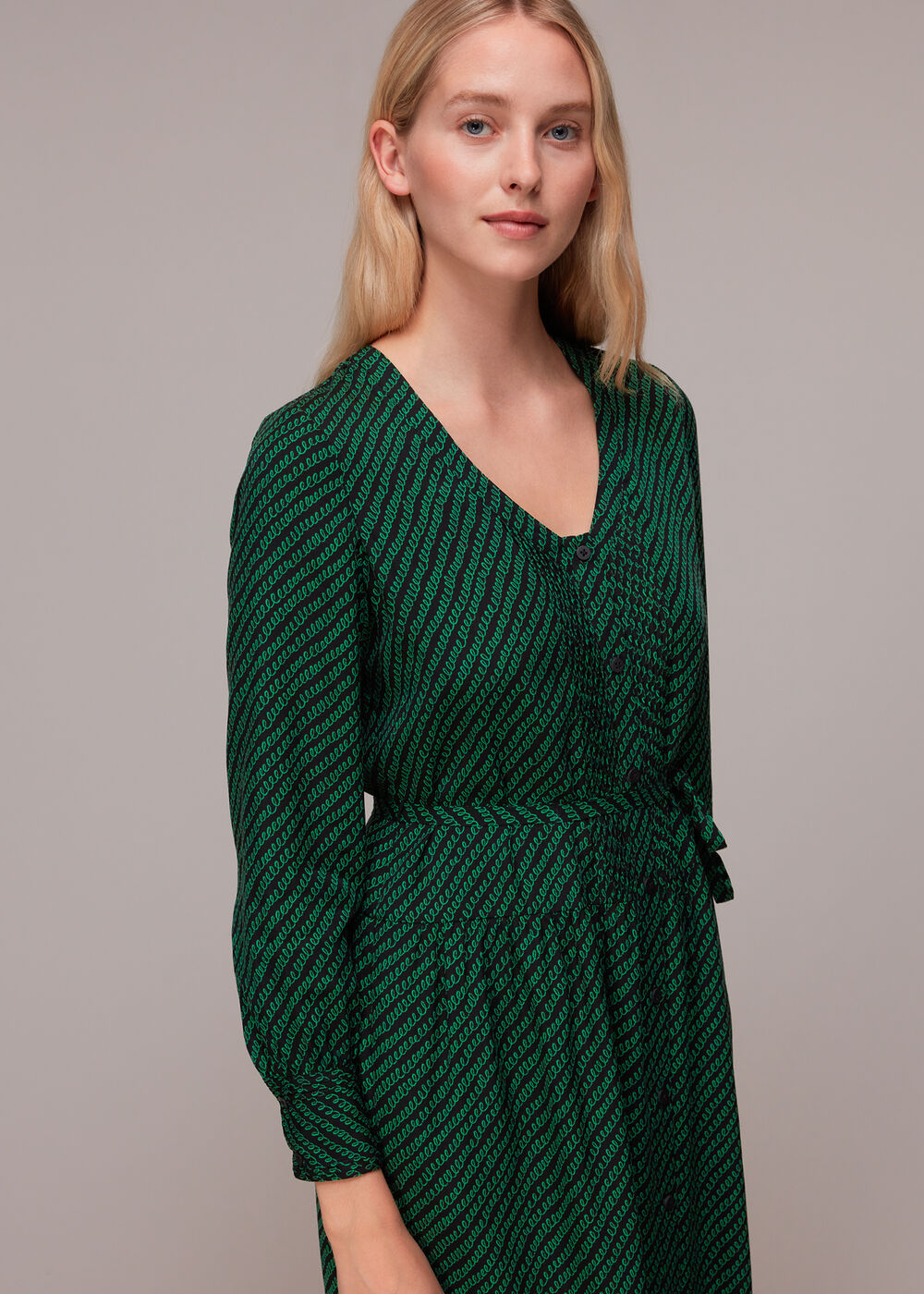 Diagonal Twist Midi Dress