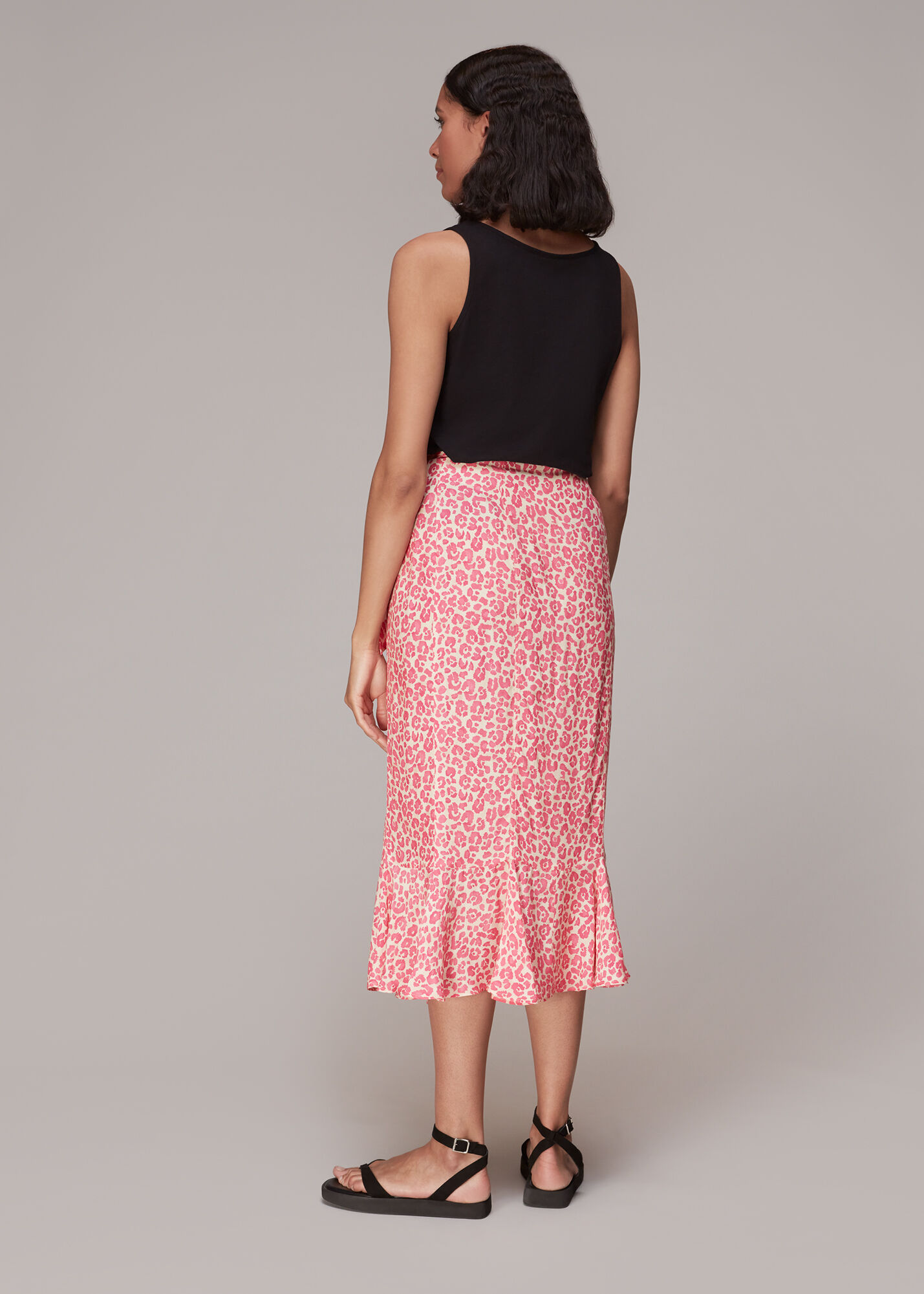 Pink Multi Cheetah Print Wrap Skirt WHISTLES
