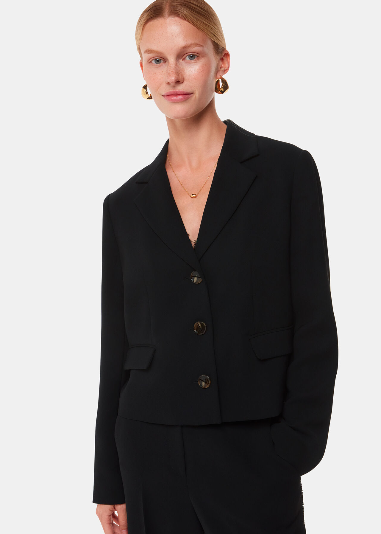 Tailored Short Crepe Blazer