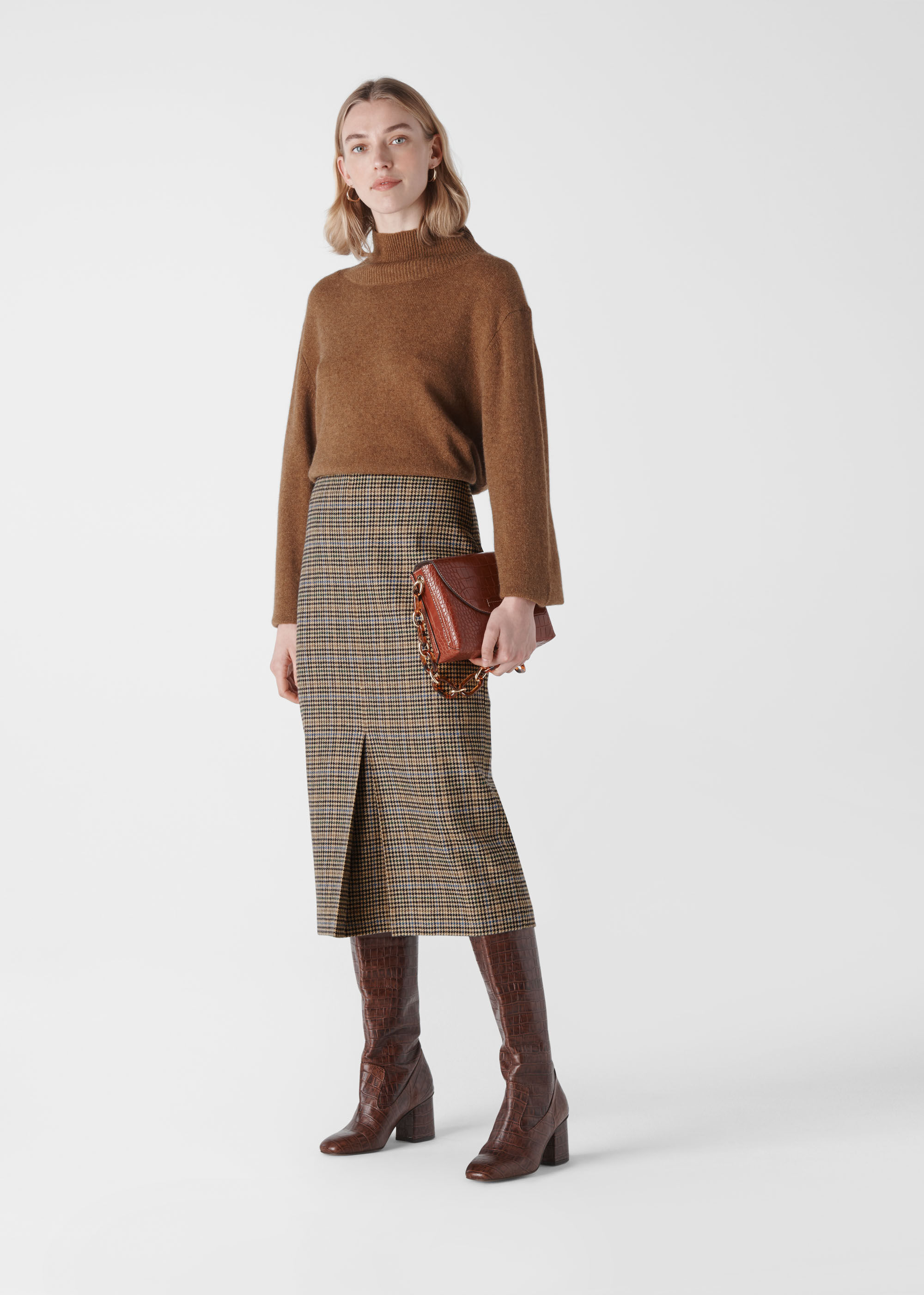 Fall brown pencil skirt new arrivals