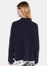 Wool Mix Rib Funnel Neck