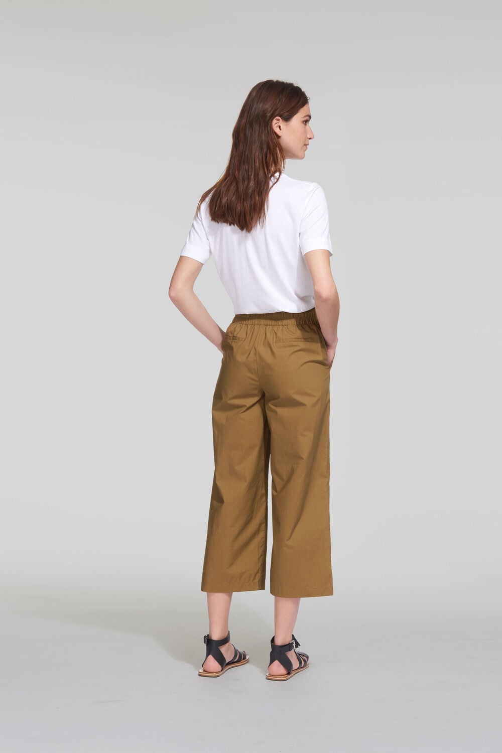 Ash Elasticated Poplin Trouser Khaki
