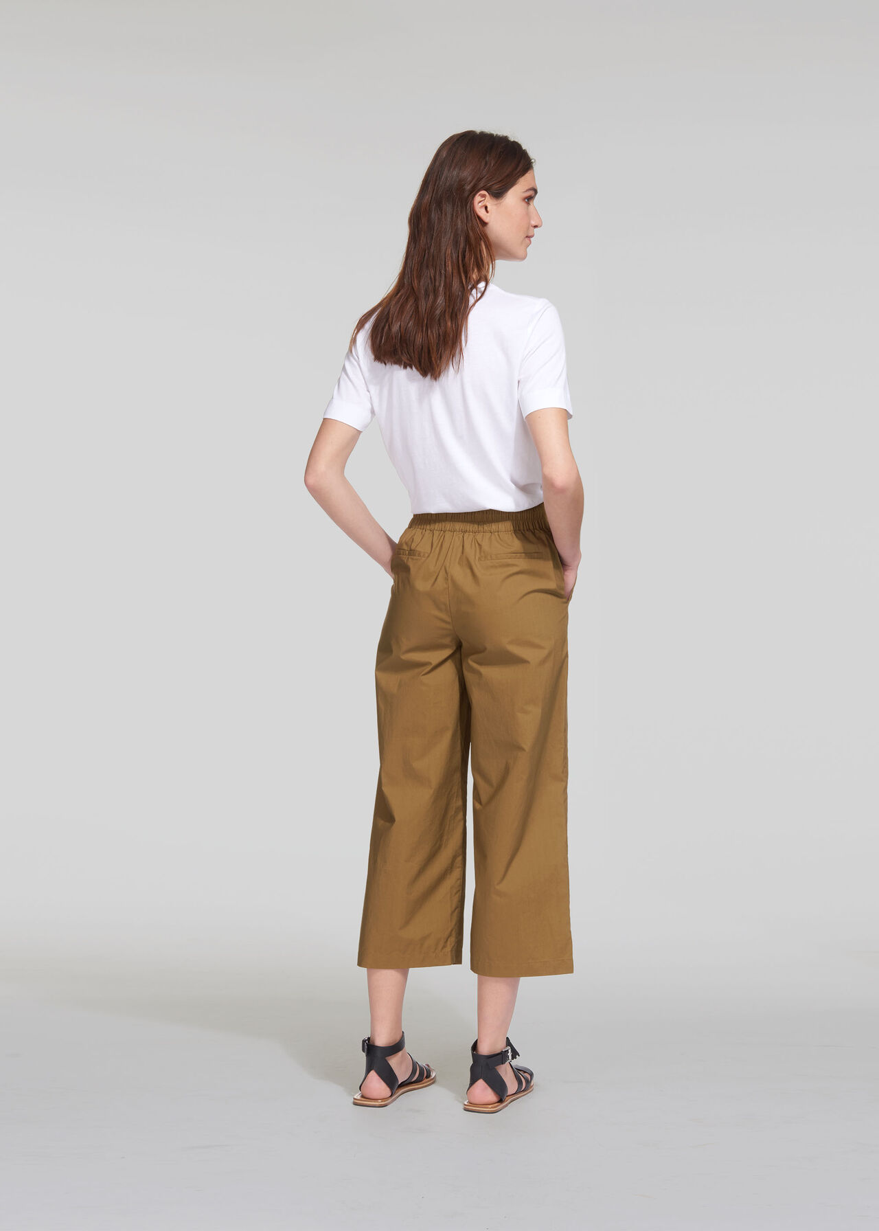 Ash Elasticated Poplin Trouser Khaki