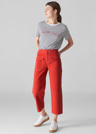 Carpenter Crop Trouser Red