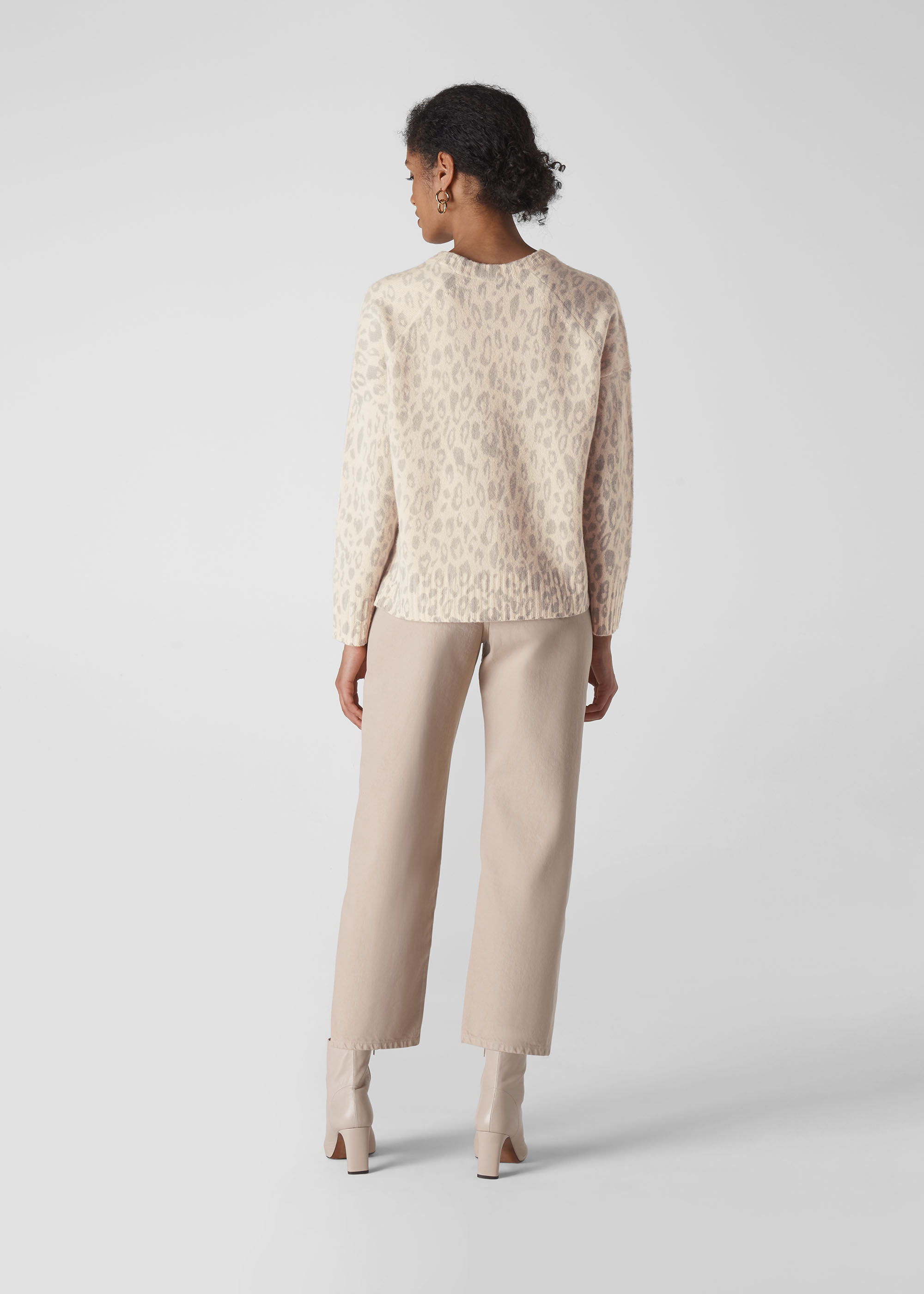 Cream Multi Animal Print Merino Knit WHISTLES
