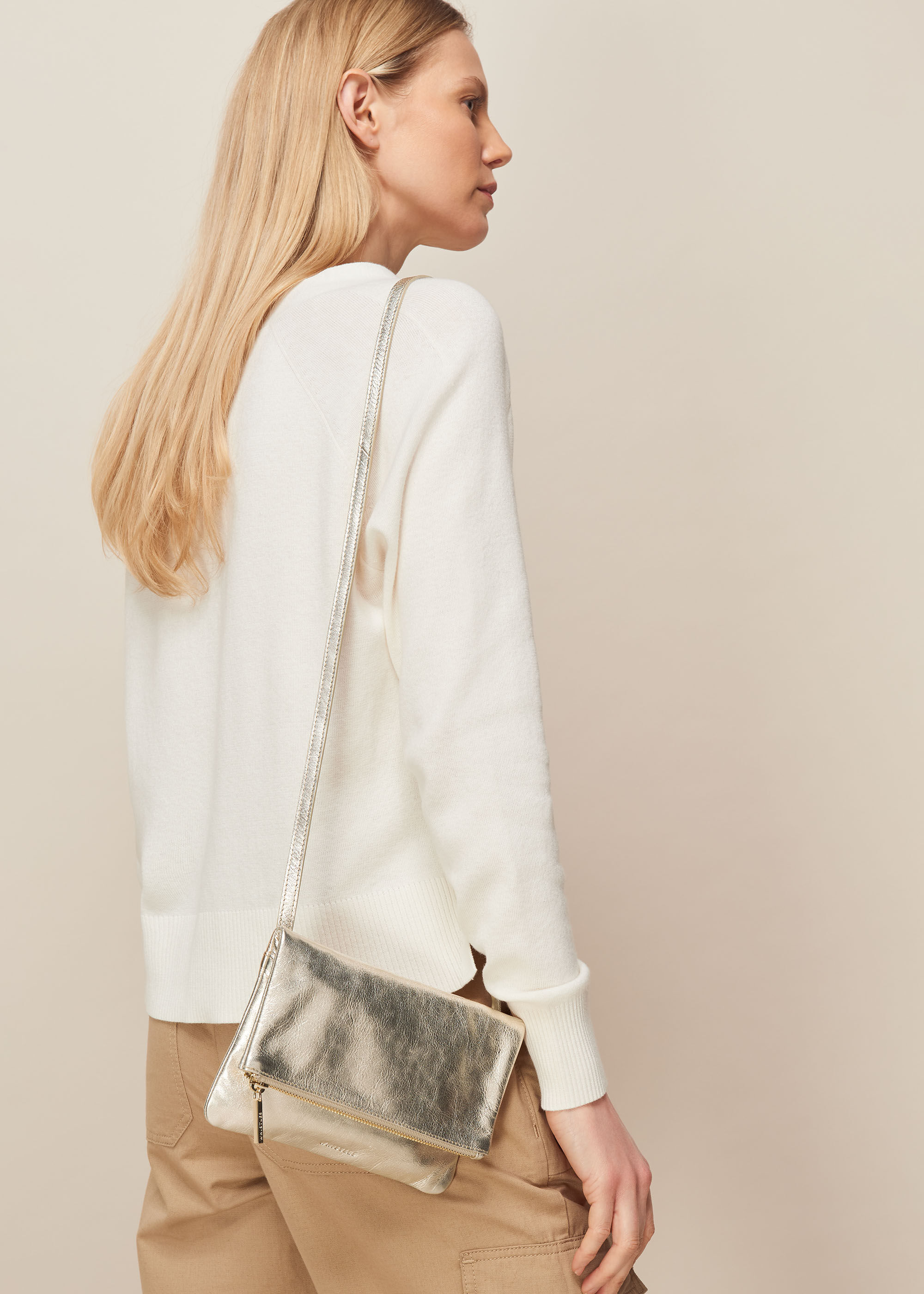 Whistles gold clutch shop