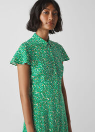 Ditsy Blossom Midi Shirt Dress