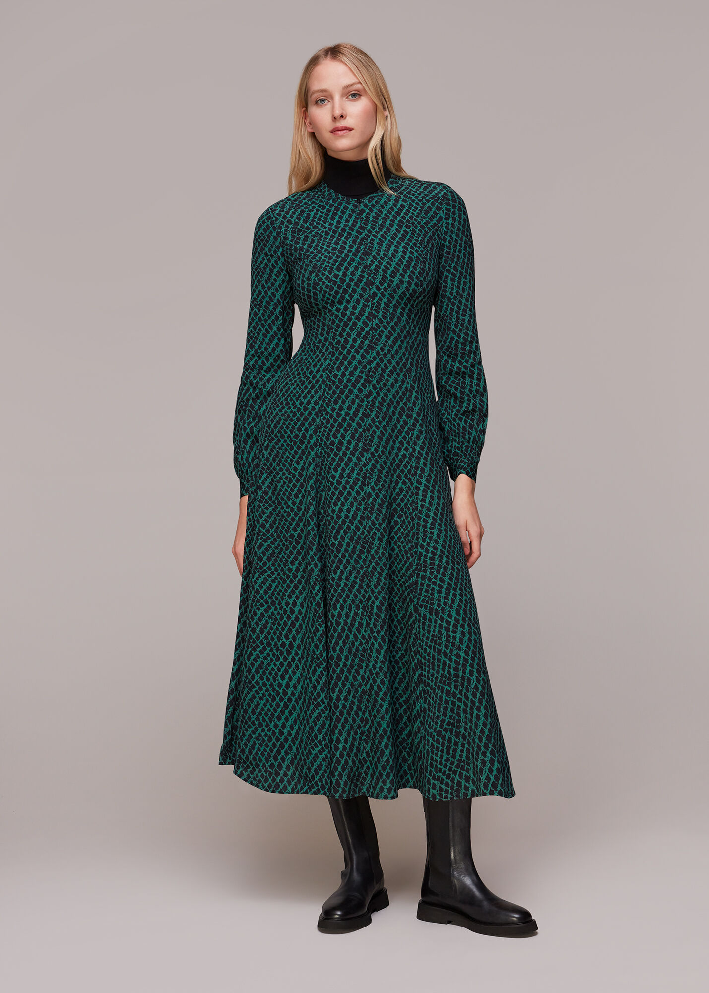 Geo print midi dress sale