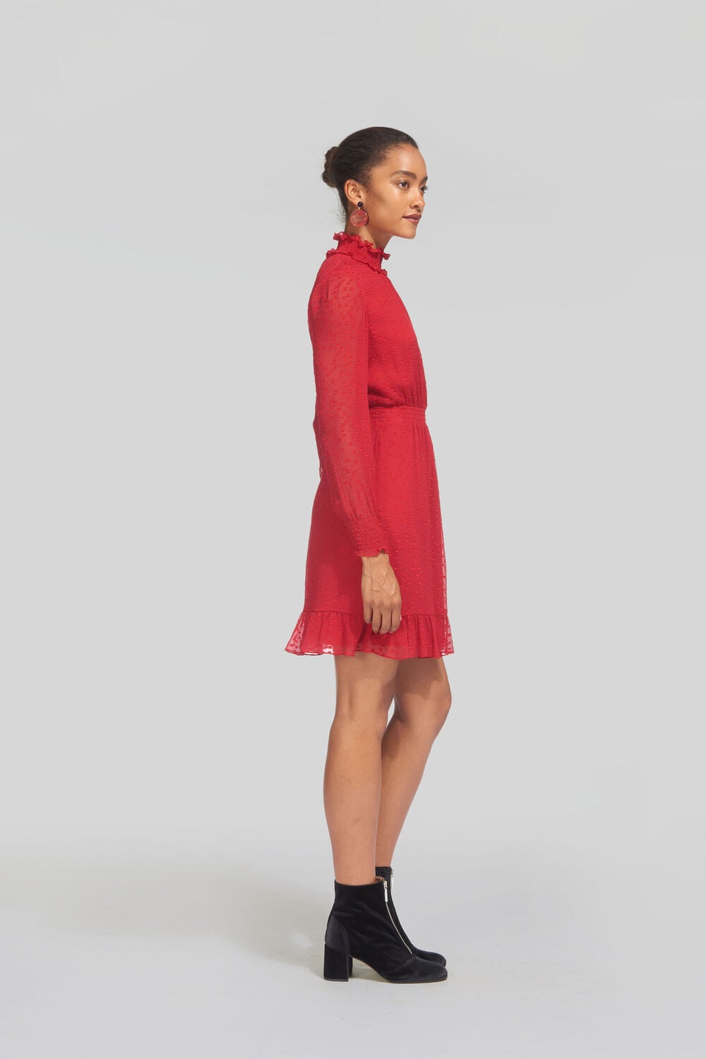 Ilona Dobby Dress Red