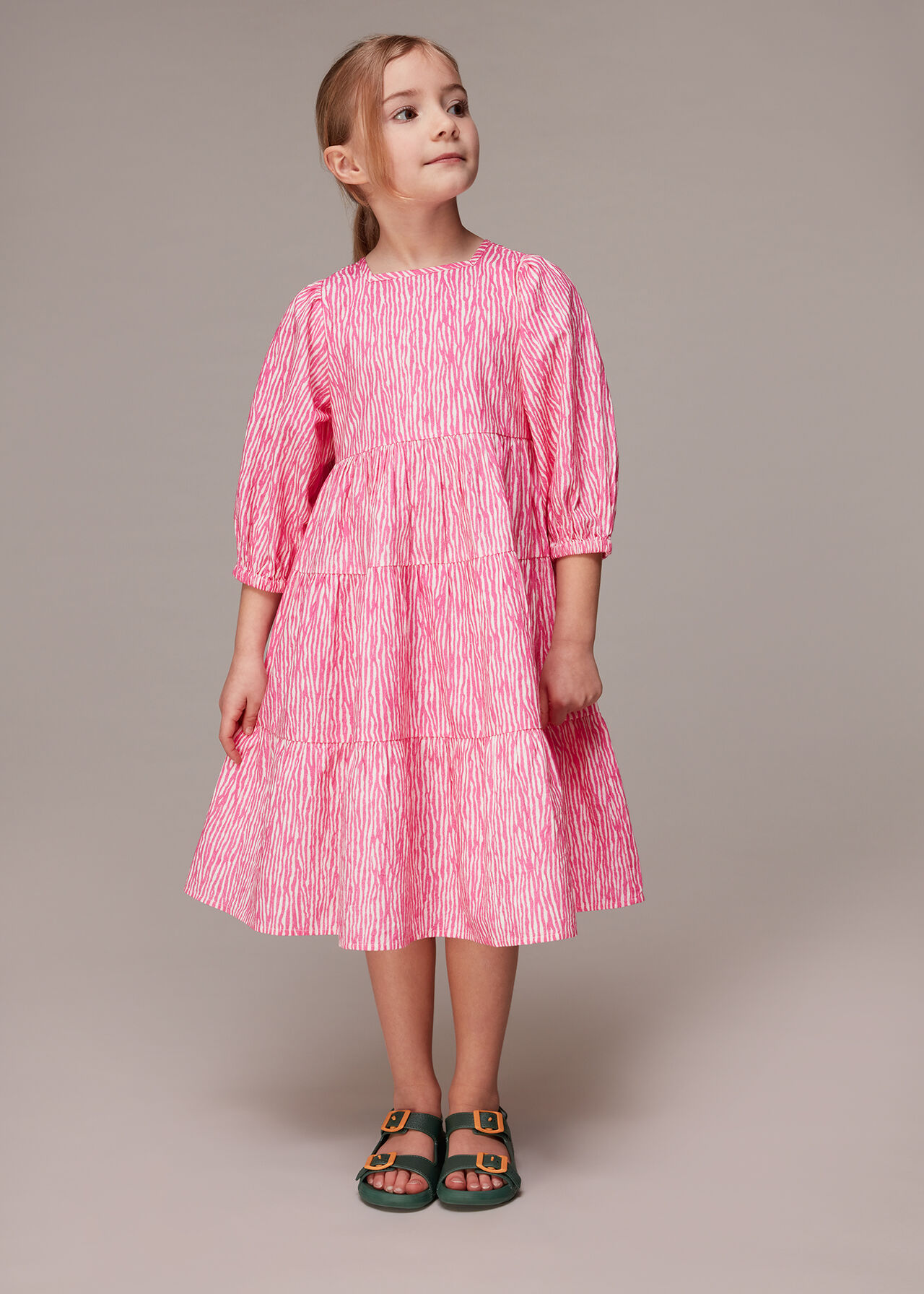 Romy Uneven Lines Tiered Dress