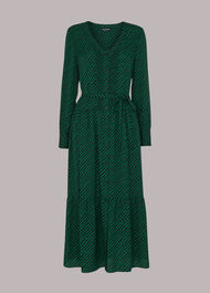 Diagonal Twist Midi Dress