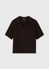 Crochet Detail Cotton Polo