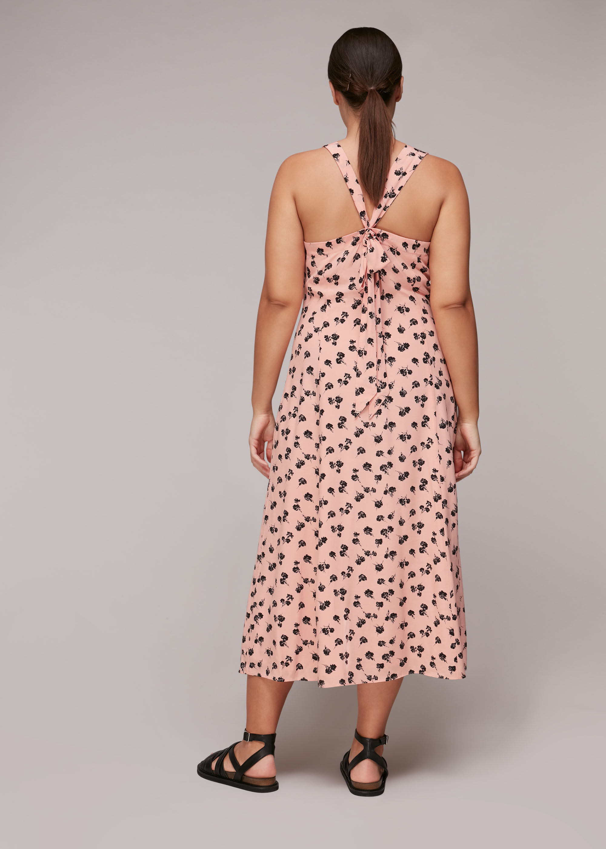 Pink Multi Scattered Carnation Midi Dress WHISTLES