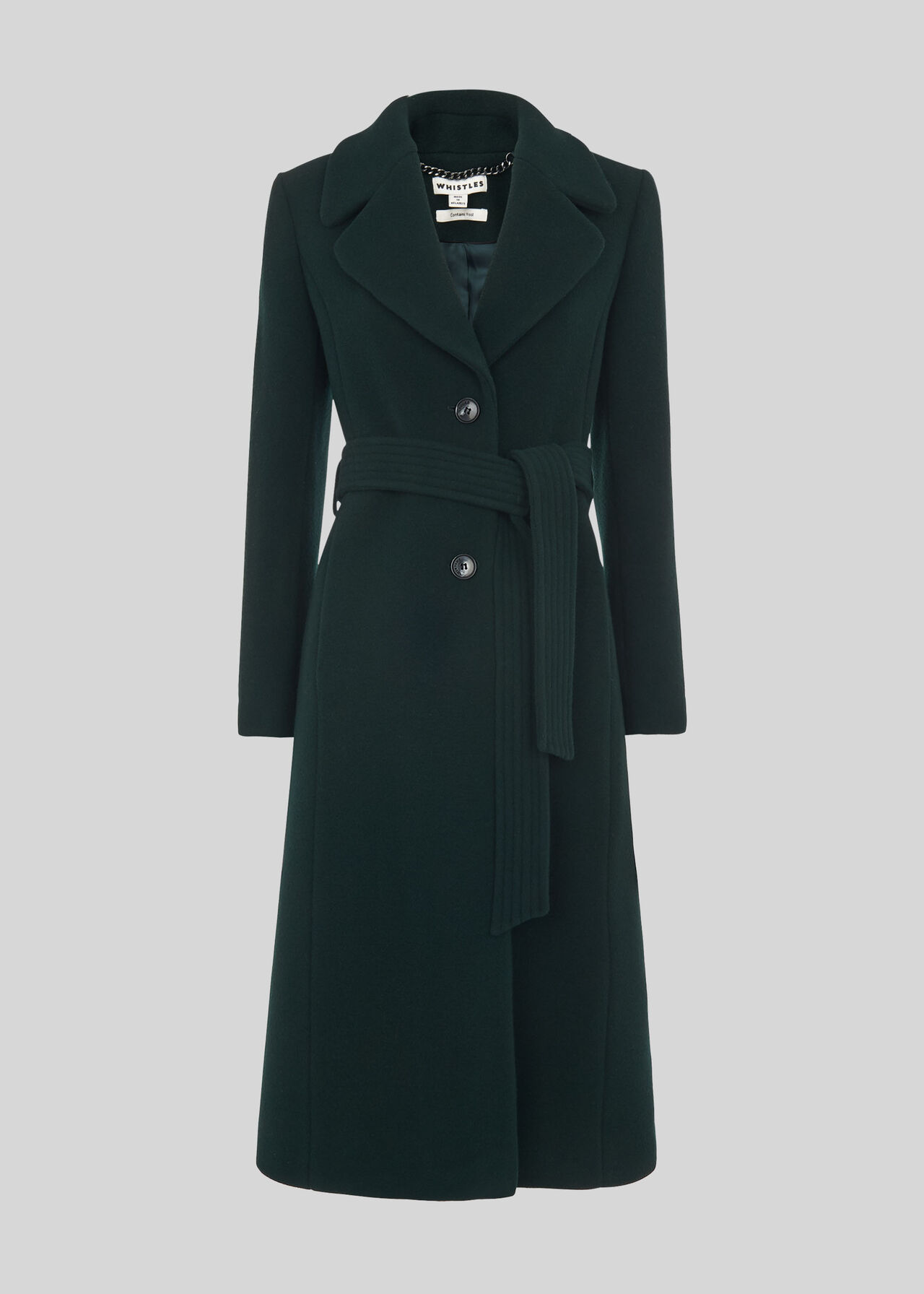 Alexandra Belted Coat Dark Green