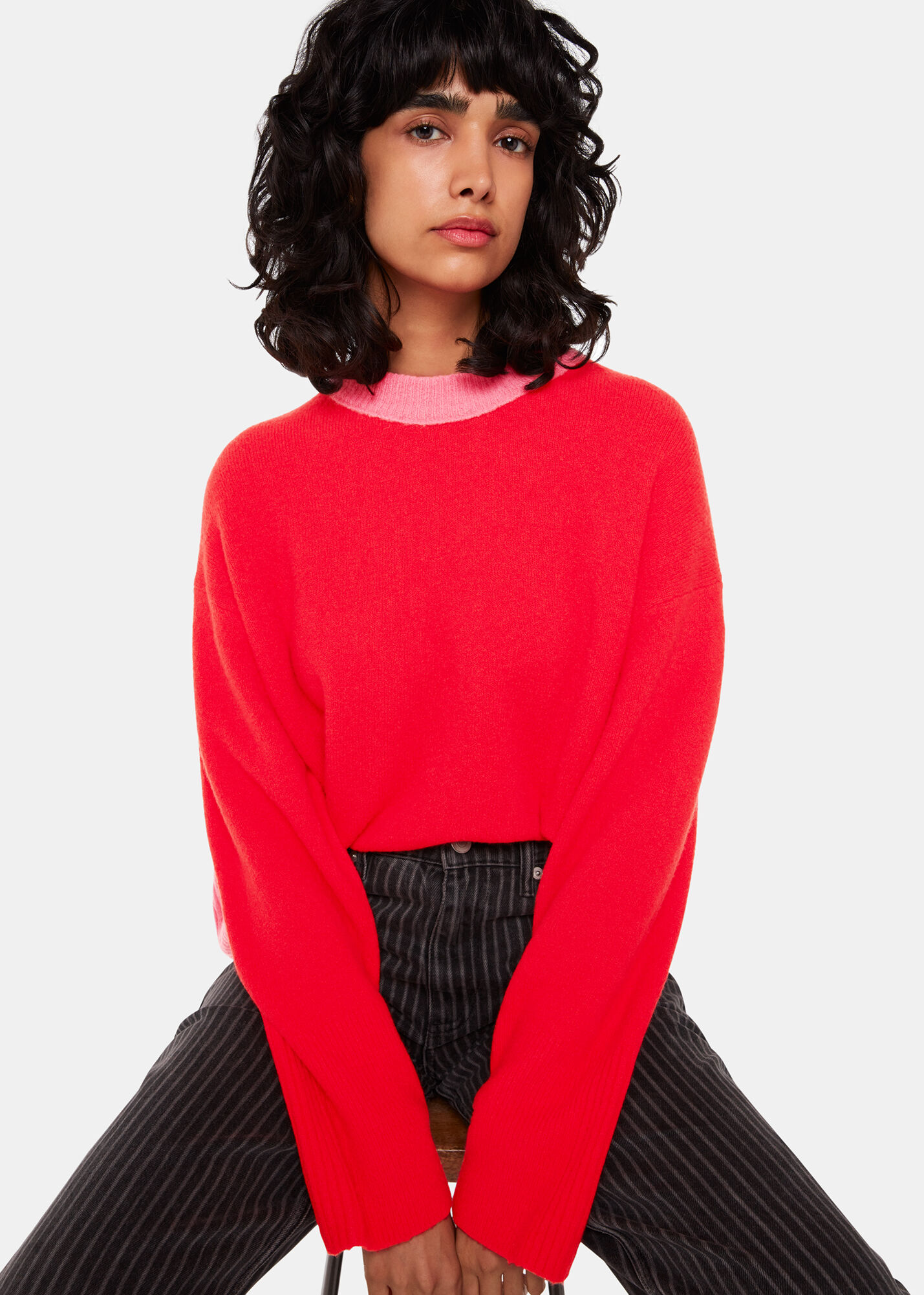 高評価レビュー whistles-colour-block-crew- トップス