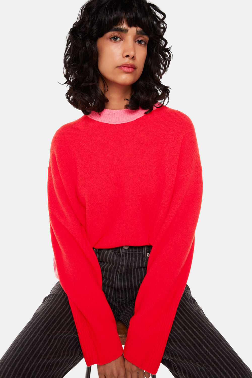 Colour block Crew Neck Knit