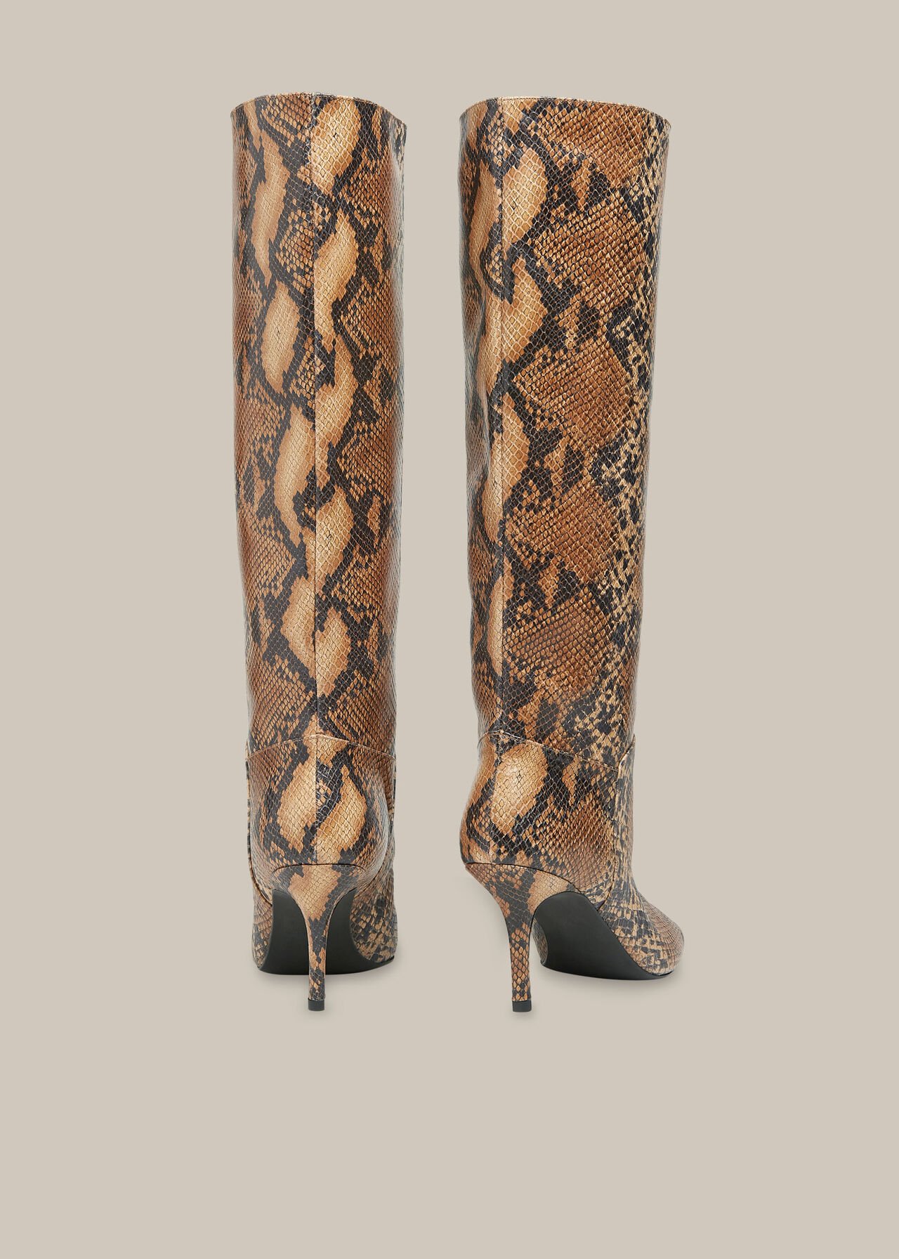 Conna Snake Knee High Boot Brown/Multi
