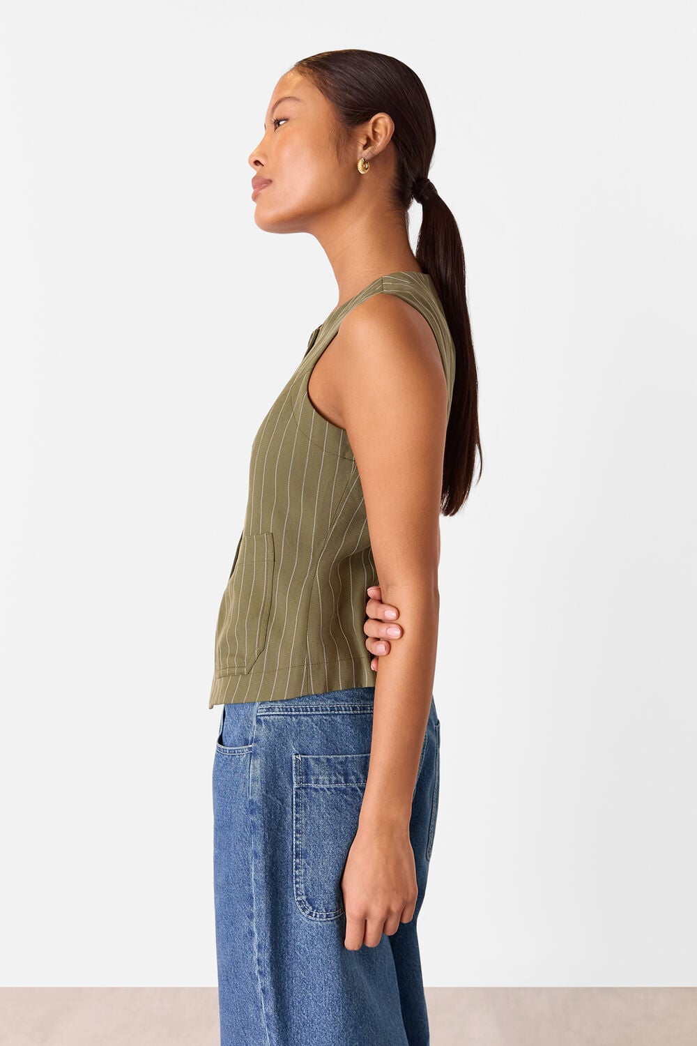 Petite Lottie Pinstripe Waistcoat