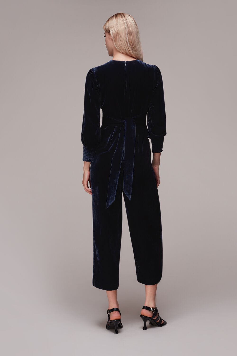 Maisey Shirred Velvet Jumpsuit