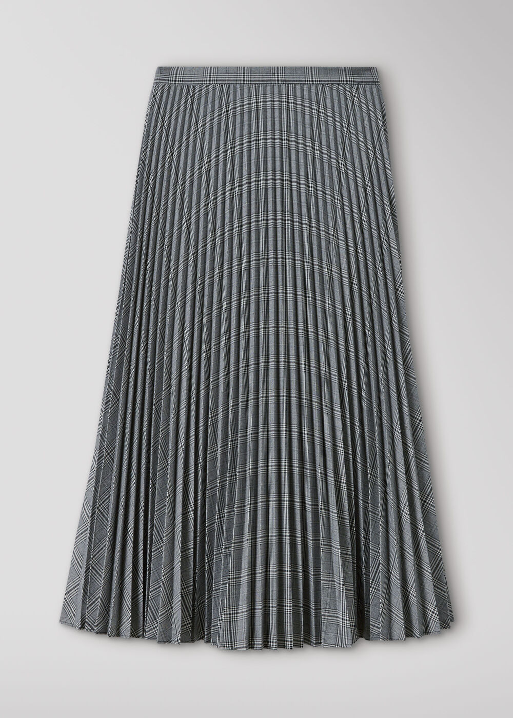 Petite Check Pleated Midi Skirt