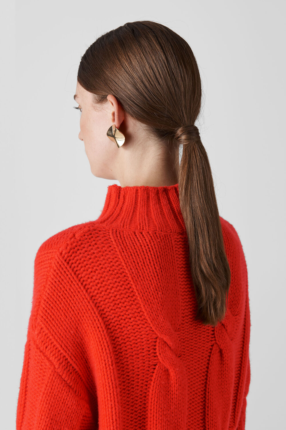 Cashmere Cable Knit Red