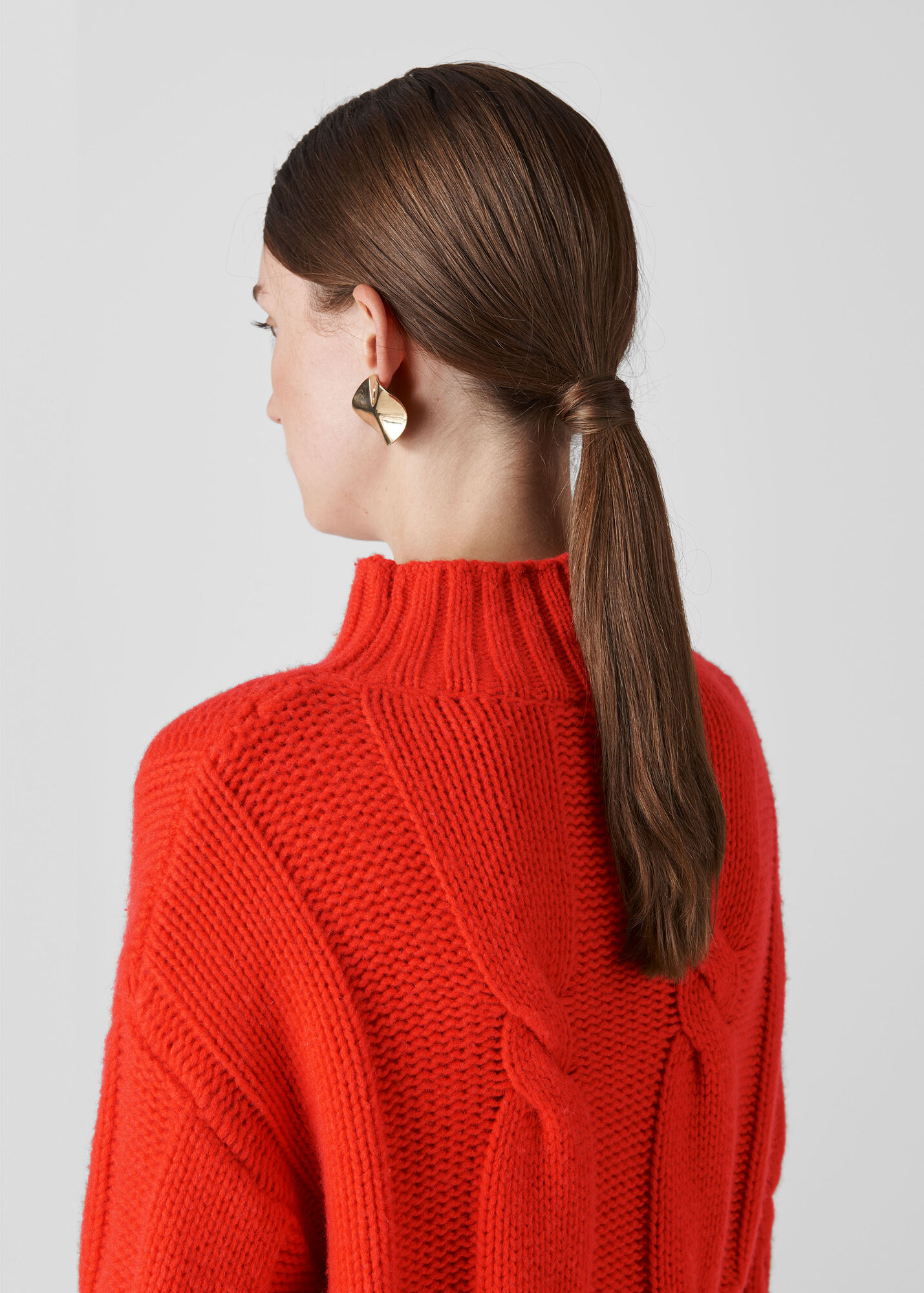Red Cashmere Cable Knit WHISTLES