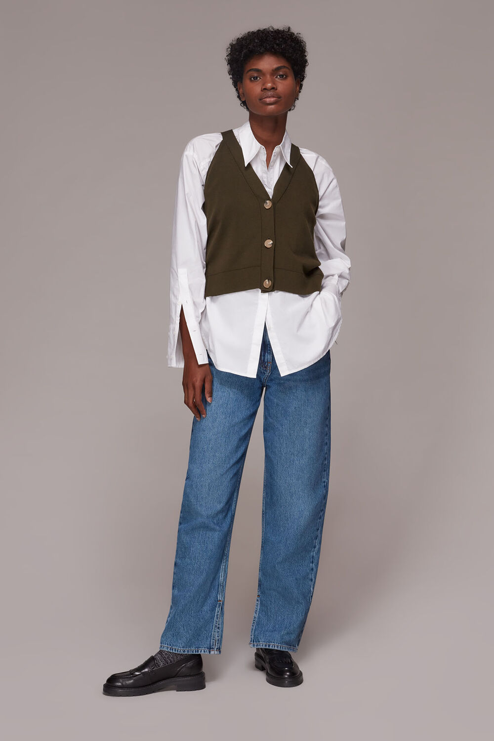Knitted Button Through Vest
