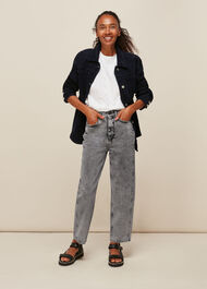 Acid Wash Barrel Leg Jean
