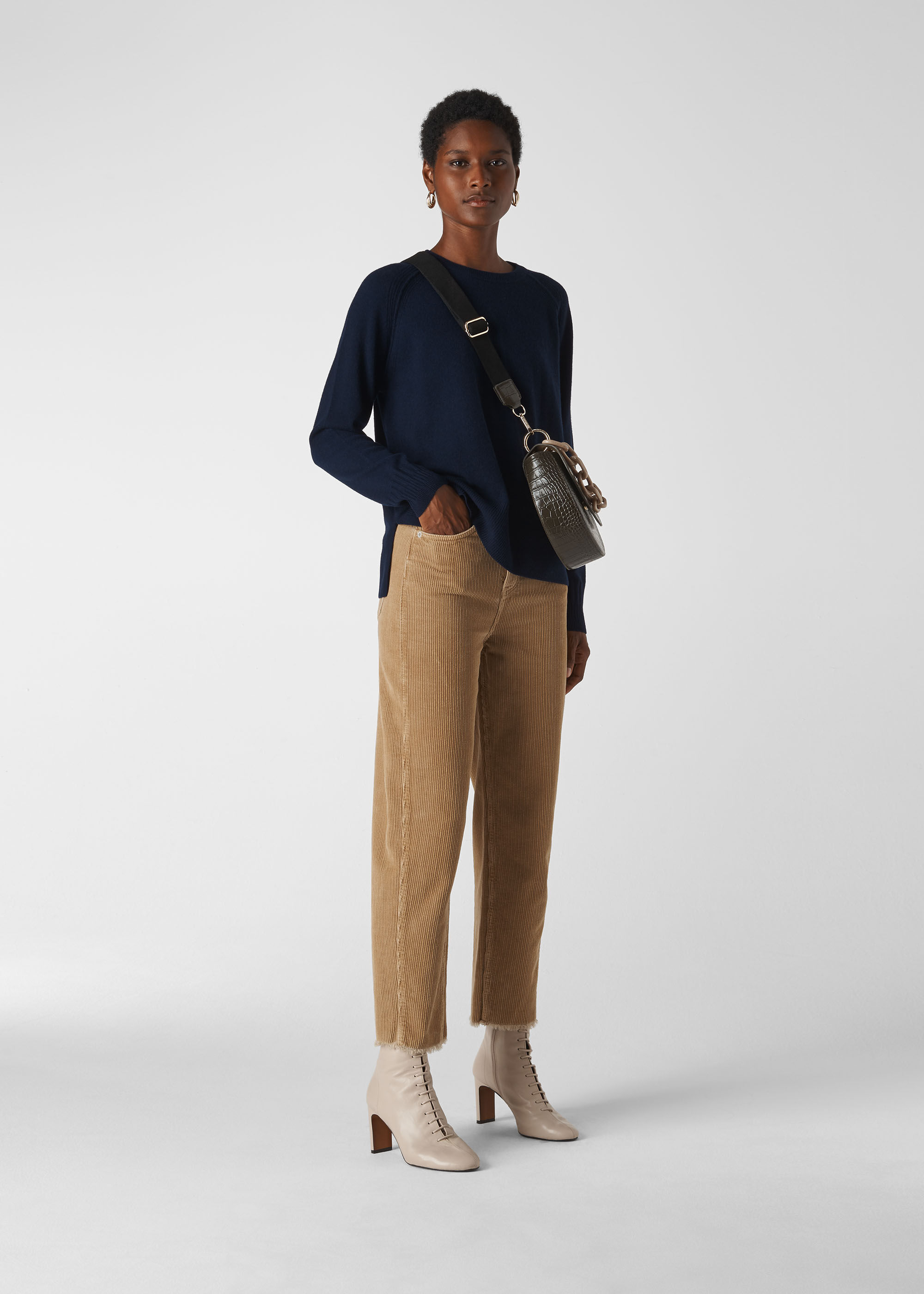 Navy Cashmere Crew Neck Sweater