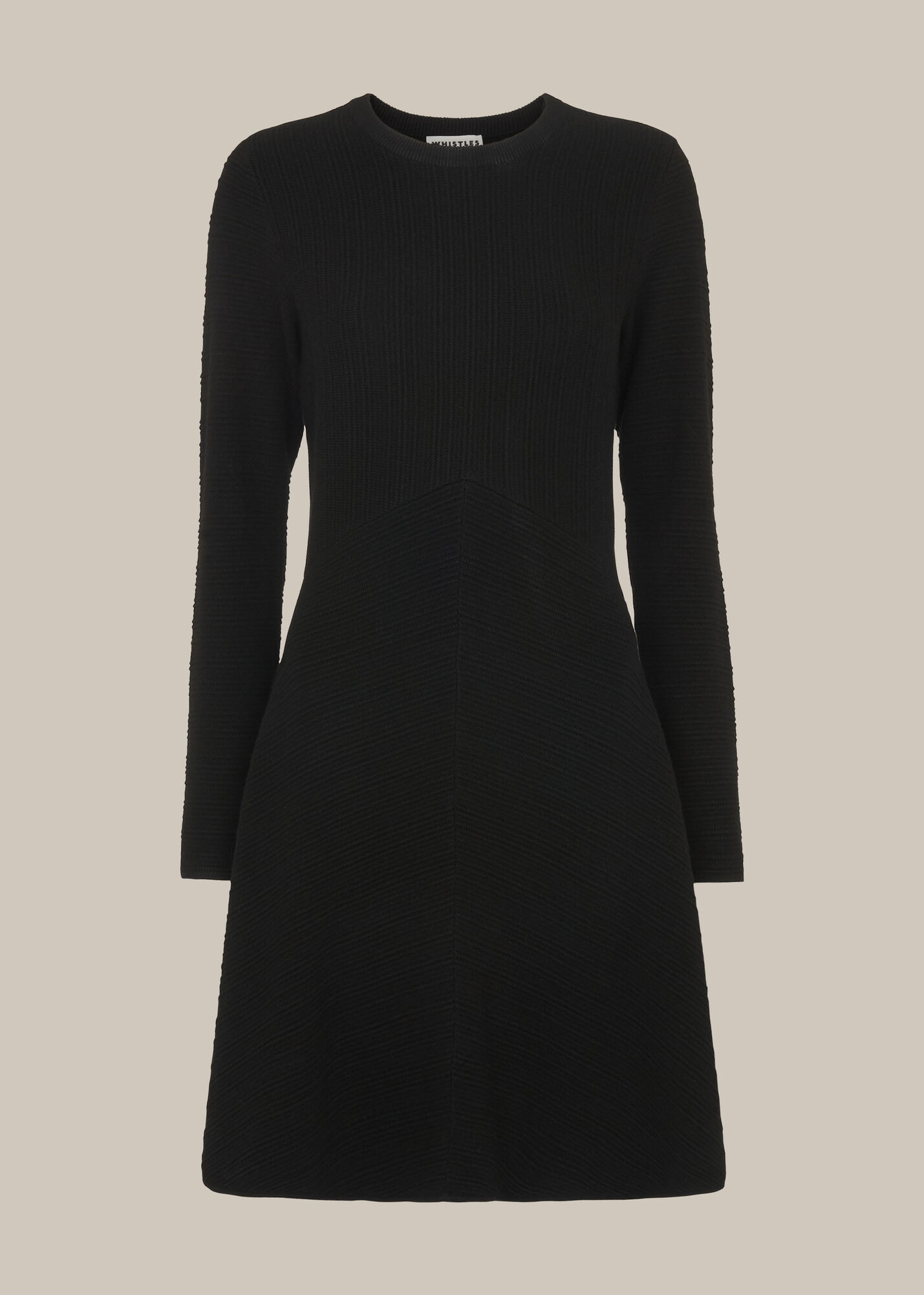 Black Ottoman Knitted Flippy Dress | WHISTLES