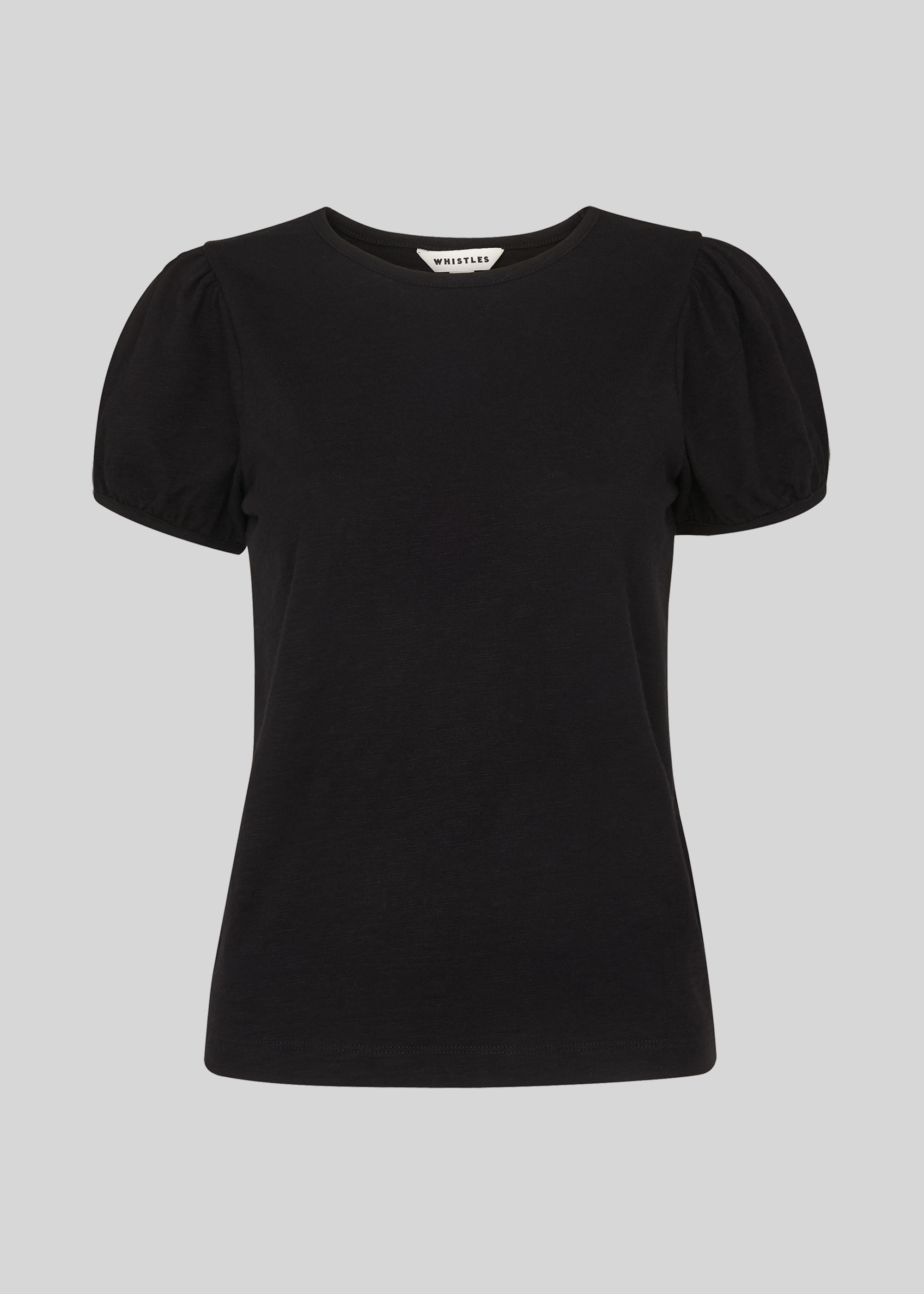 Black Puff Sleeve T Shirt WHISTLES Whistles UK