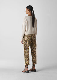 Leopard High Waist Barrel Leg Leopard Print
