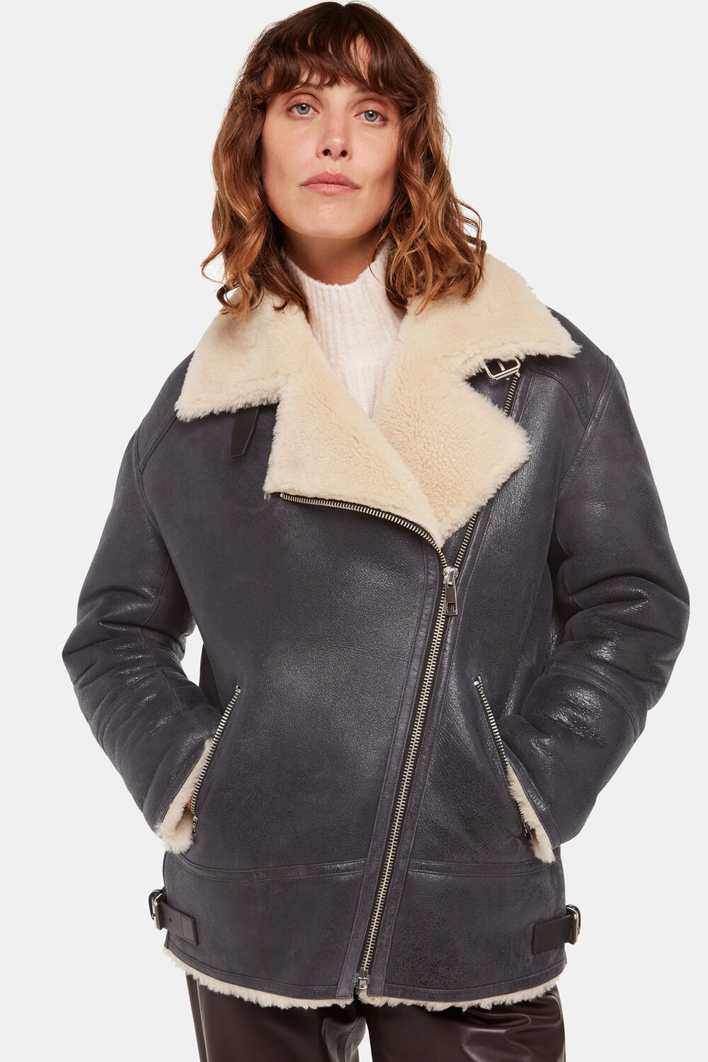 Annika Leather Aviator Jacket