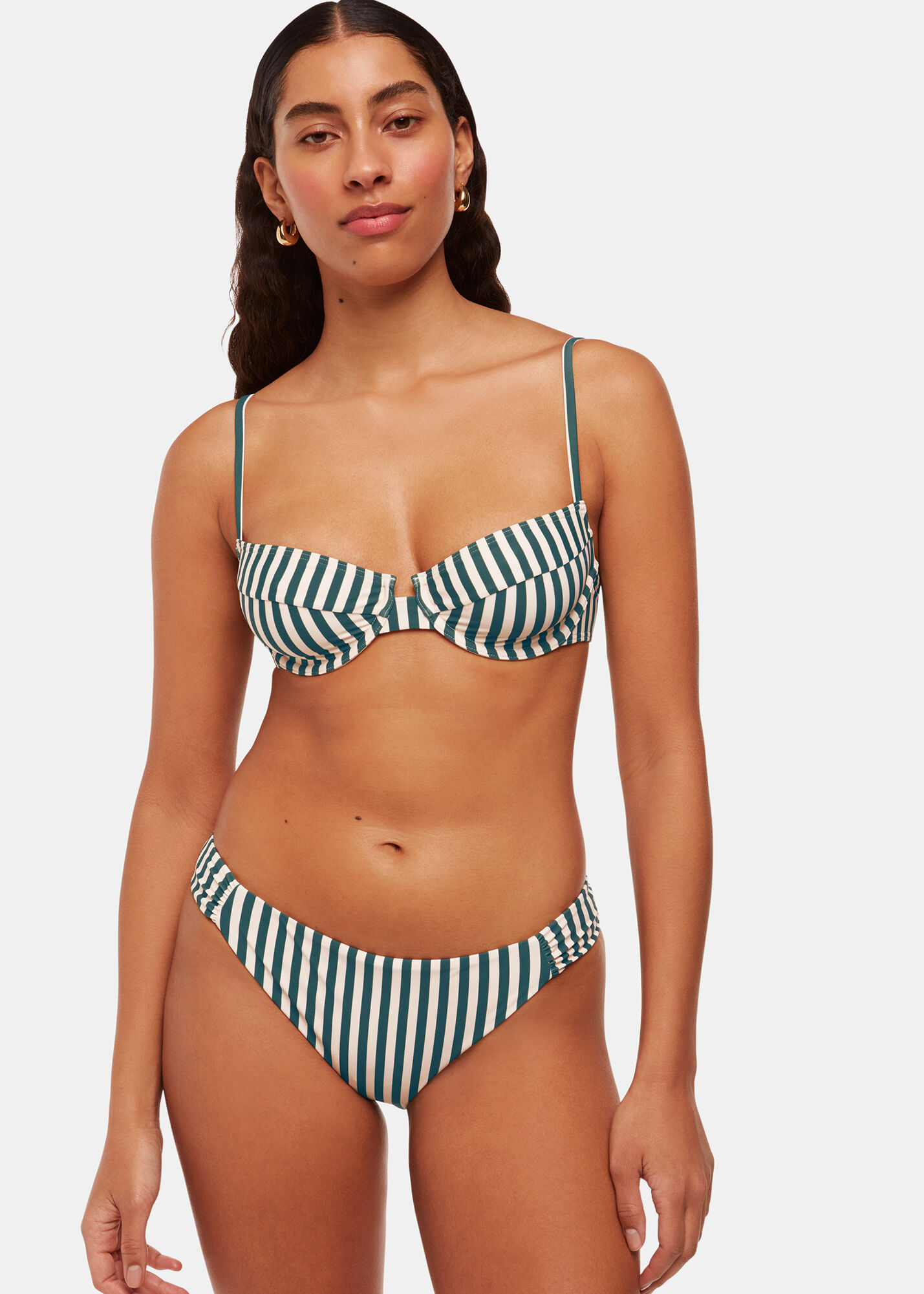 Striped swimsuit bottoms clearance