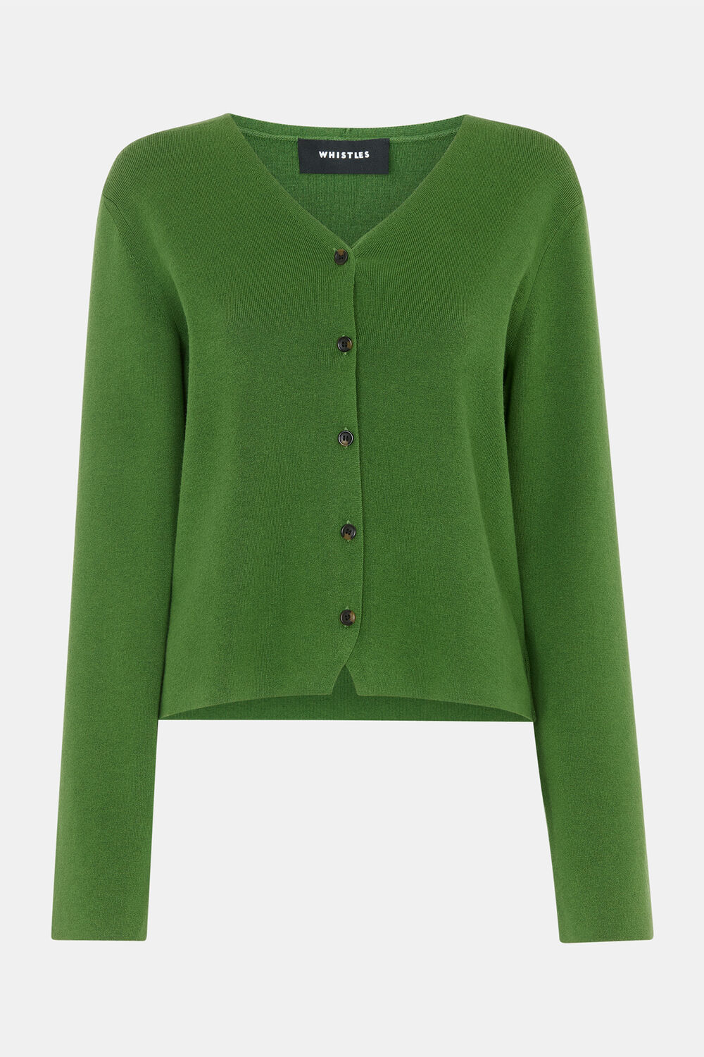 Green V Neck Button Front Cardigan