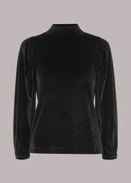 High Neck Velvet Top