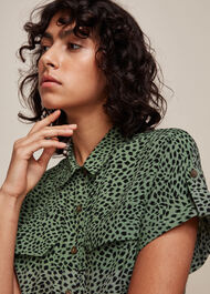 Spotted Animal Pocket Shirt Green/Multi