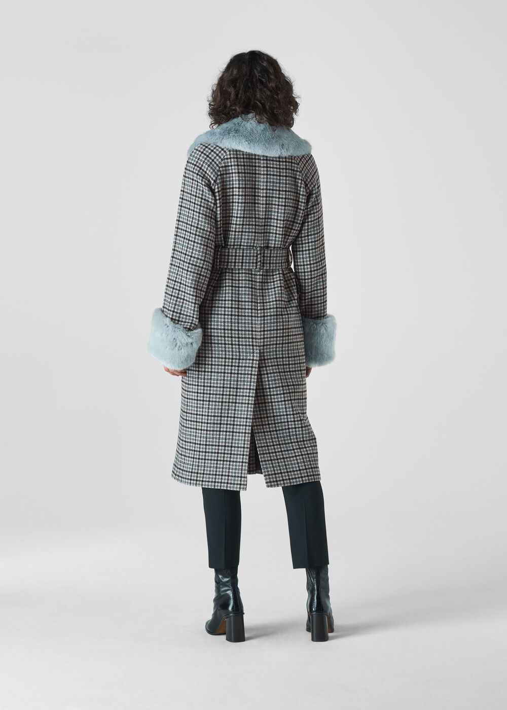 Fur Collar Coat Multicolour