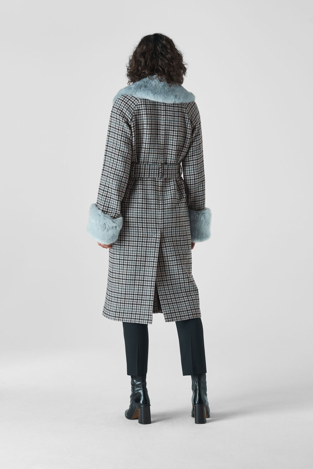Fur Collar Coat Multicolour