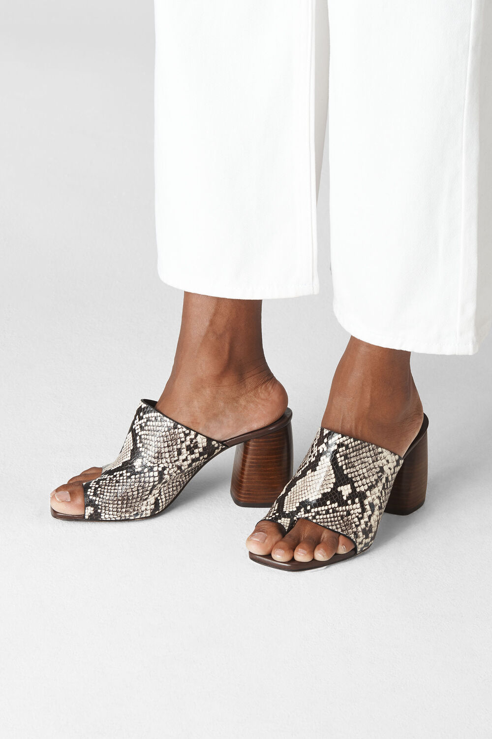 Acre Toe Loop Mule Snake Print