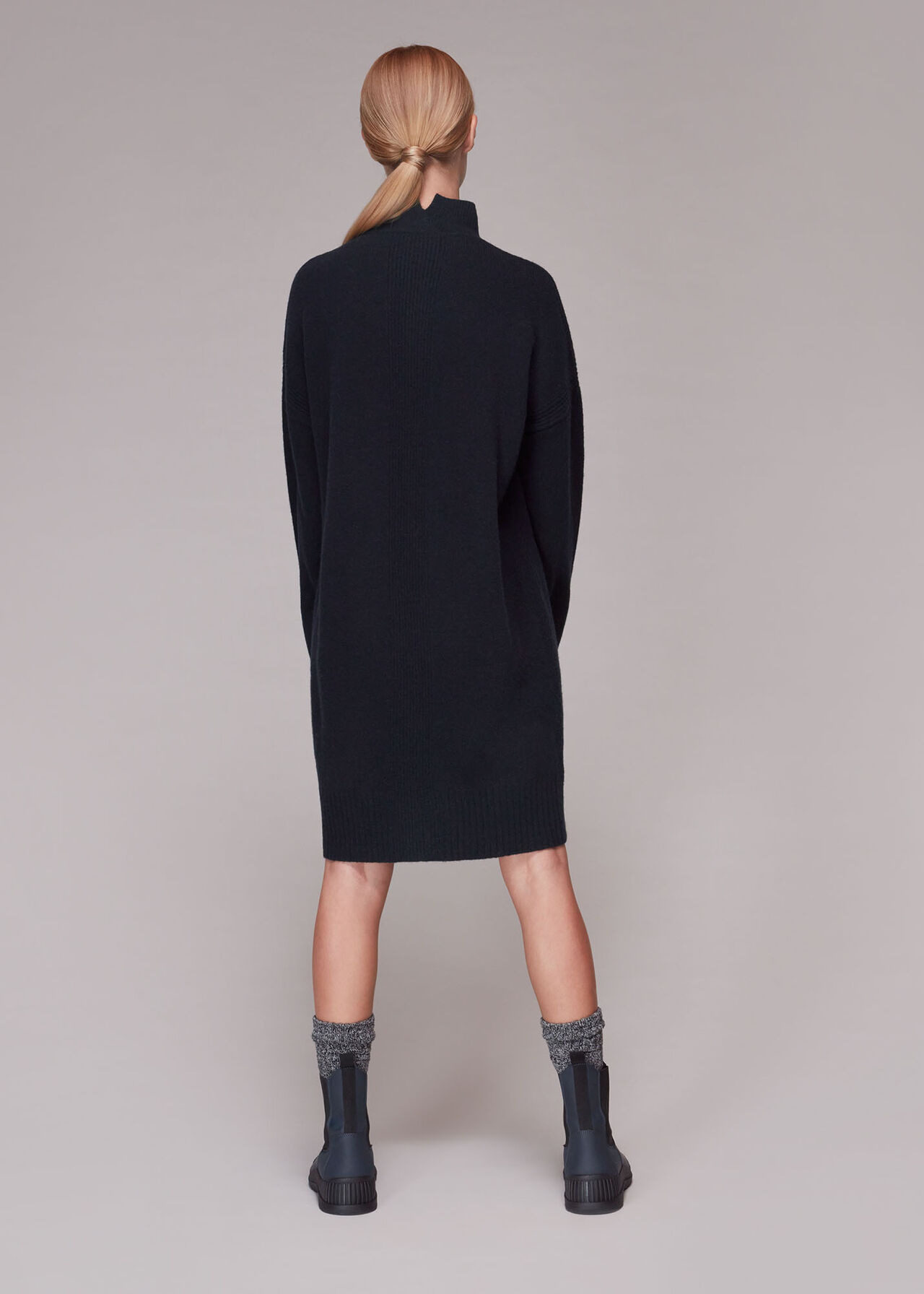 Funnel Neck Knit Dress