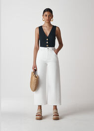 Gabi High Waist Wide Leg Jean White