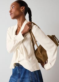 Tie Viscose Crepe Blouse