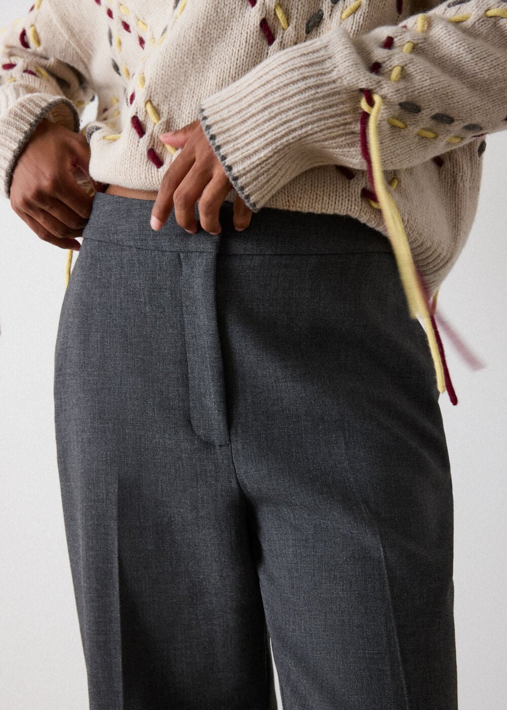 High Rise Straight Trouser