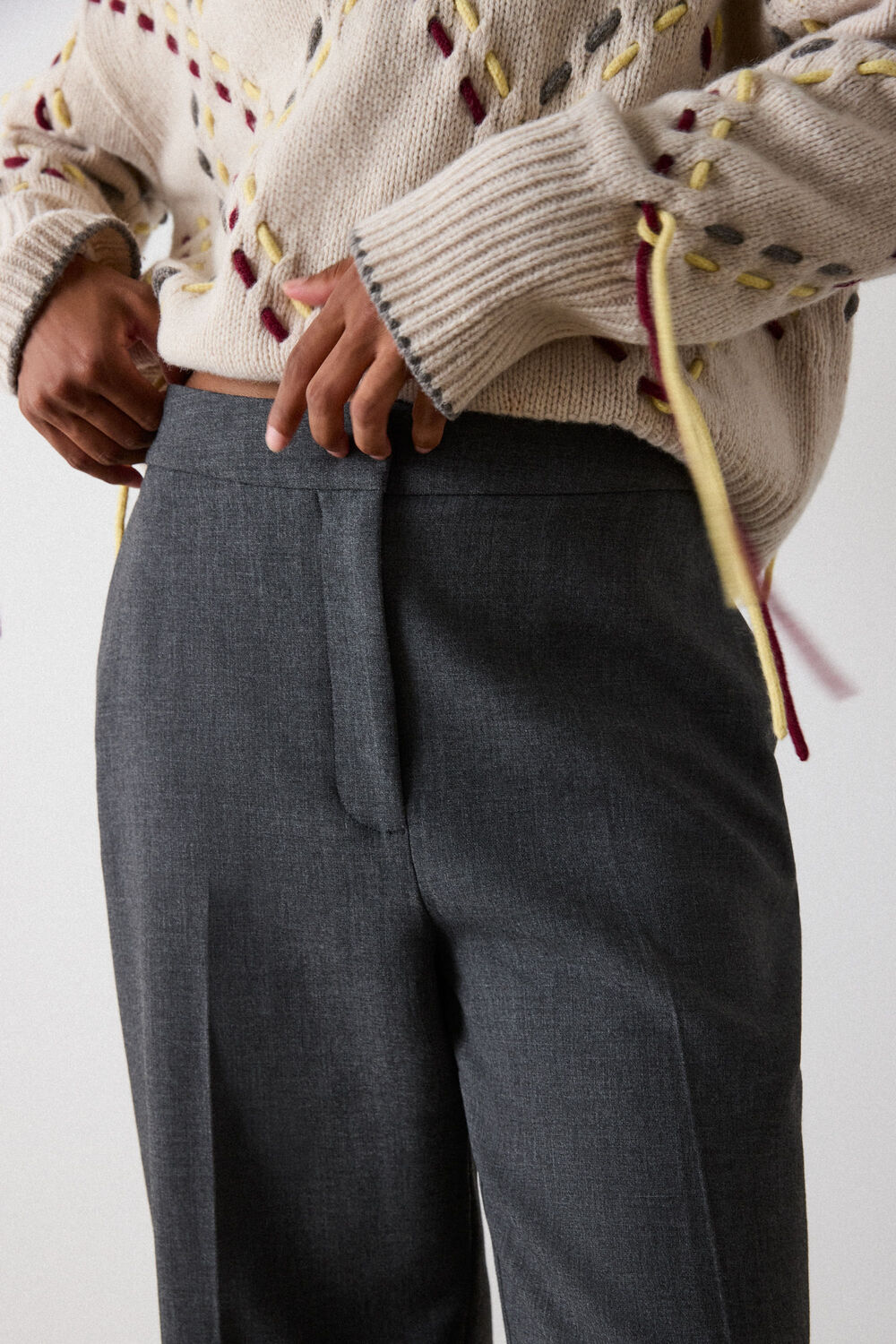 High Rise Straight Trouser