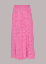 Diagonal Fleck Button Skirt