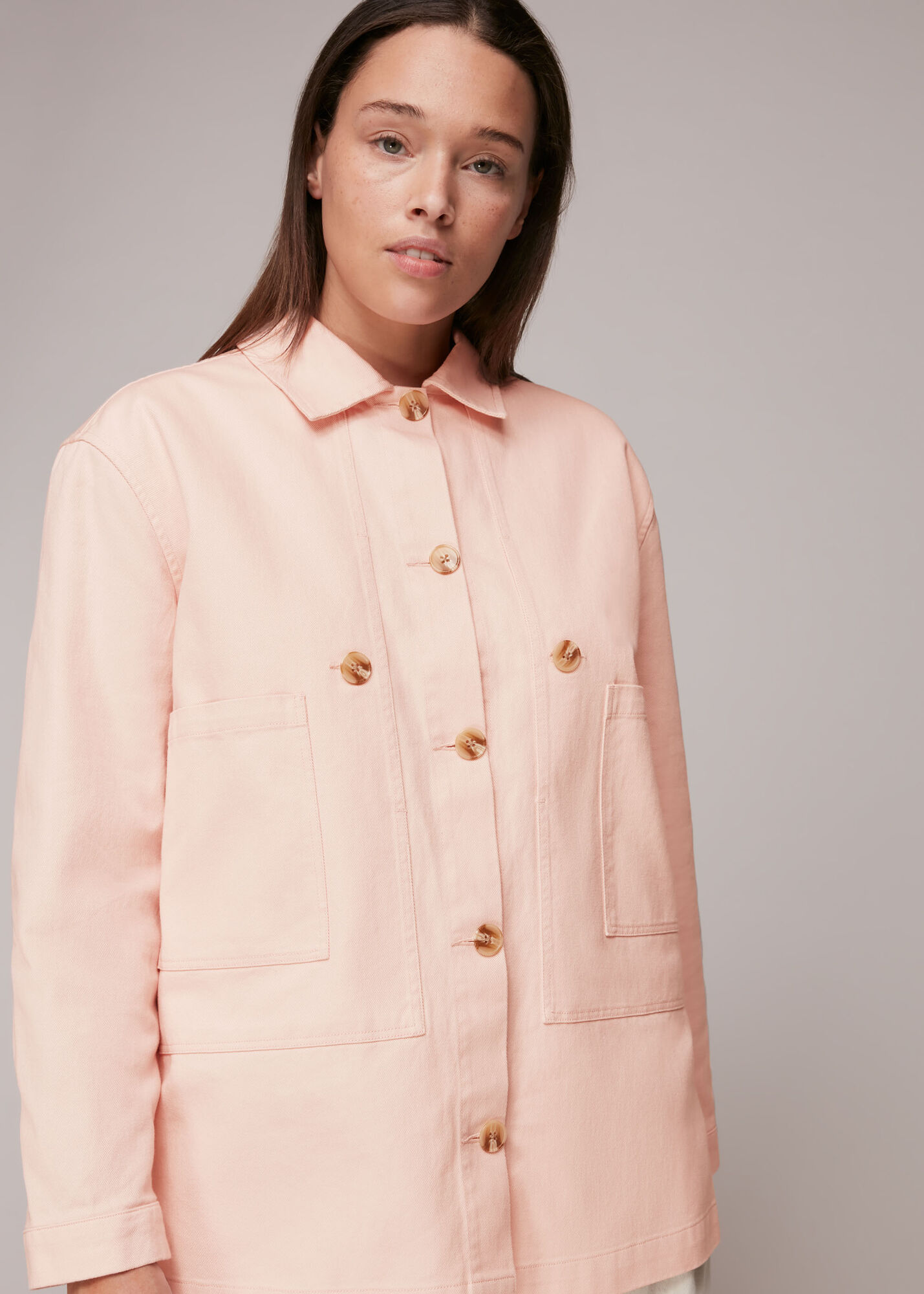 Pale Pink Casual Cargo Jacket WHISTLES
