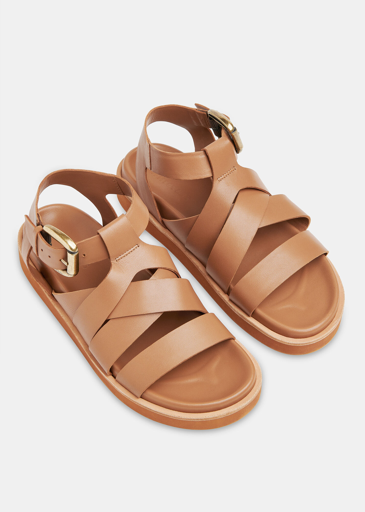 Tan strappy sandals online