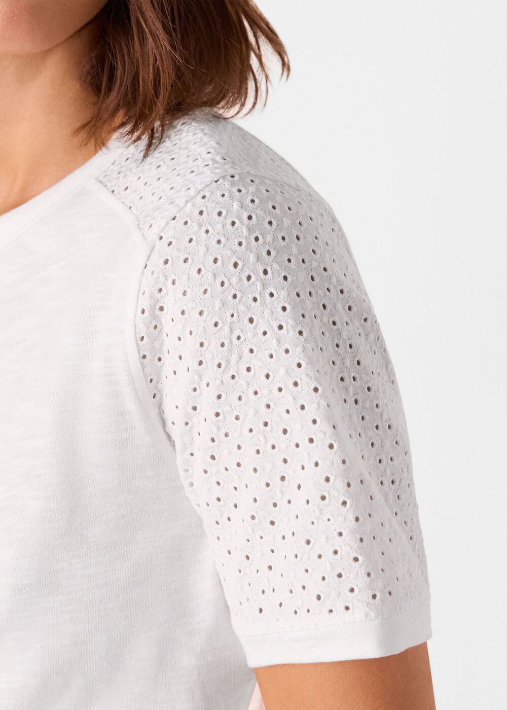 Broderie Sleeve Detail Tee