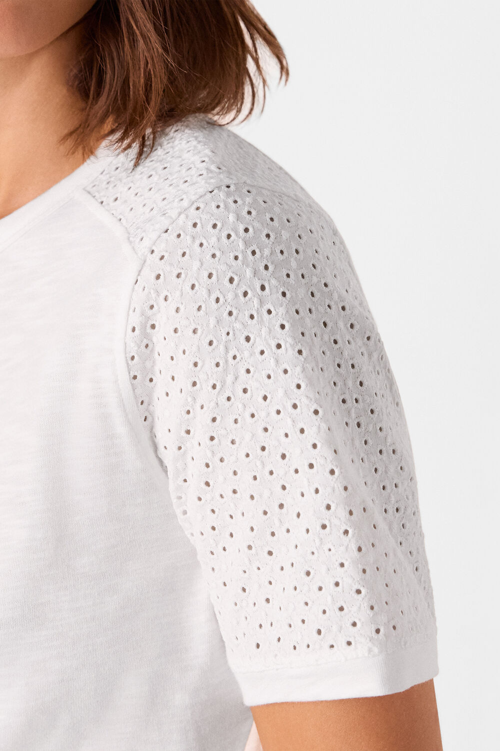 Broderie Sleeve Detail Tee